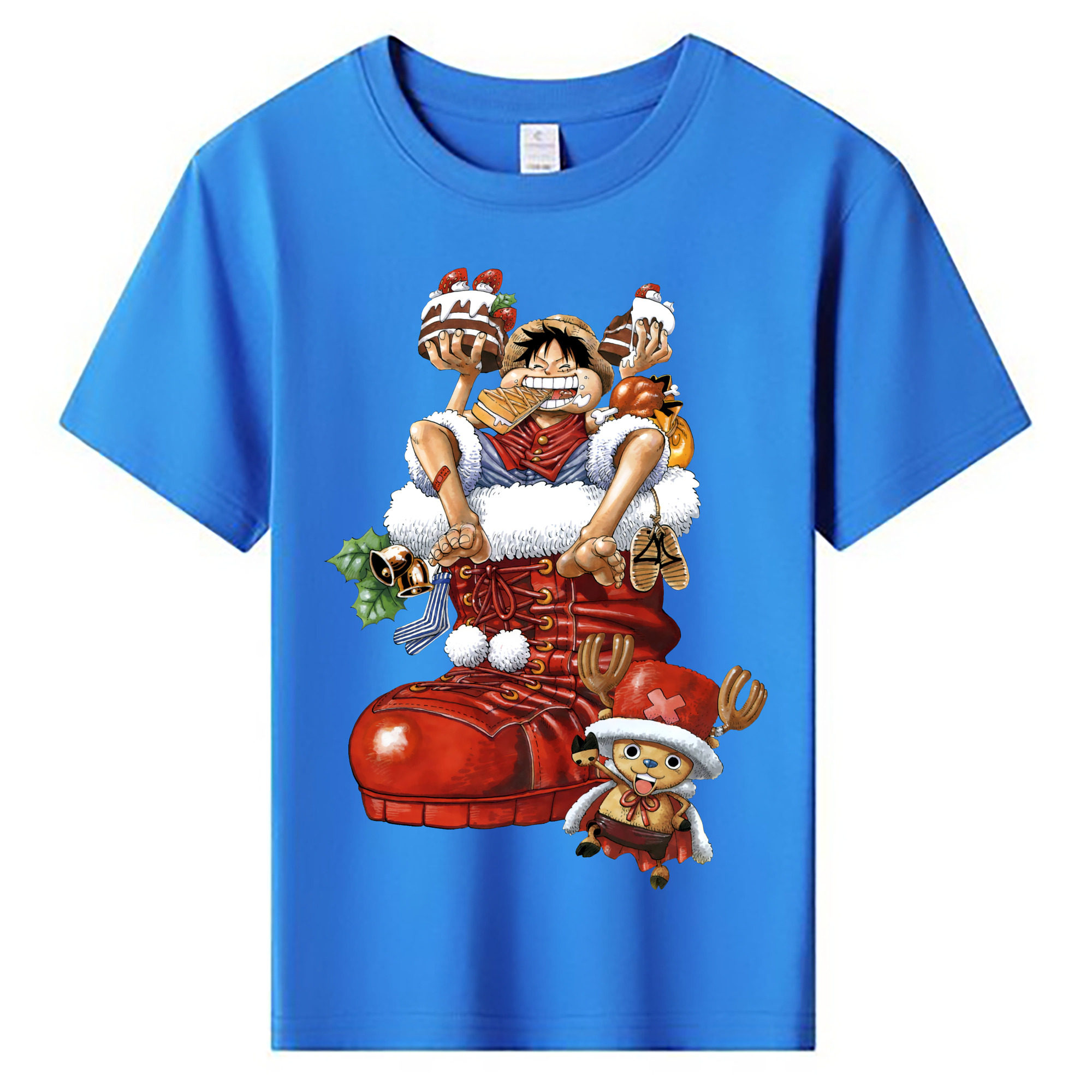 ワンピース モンキー・D・ルフィ ONE PIECE Monkey D. Luffy 綿100％キッズTシャツ（フロントプリント）